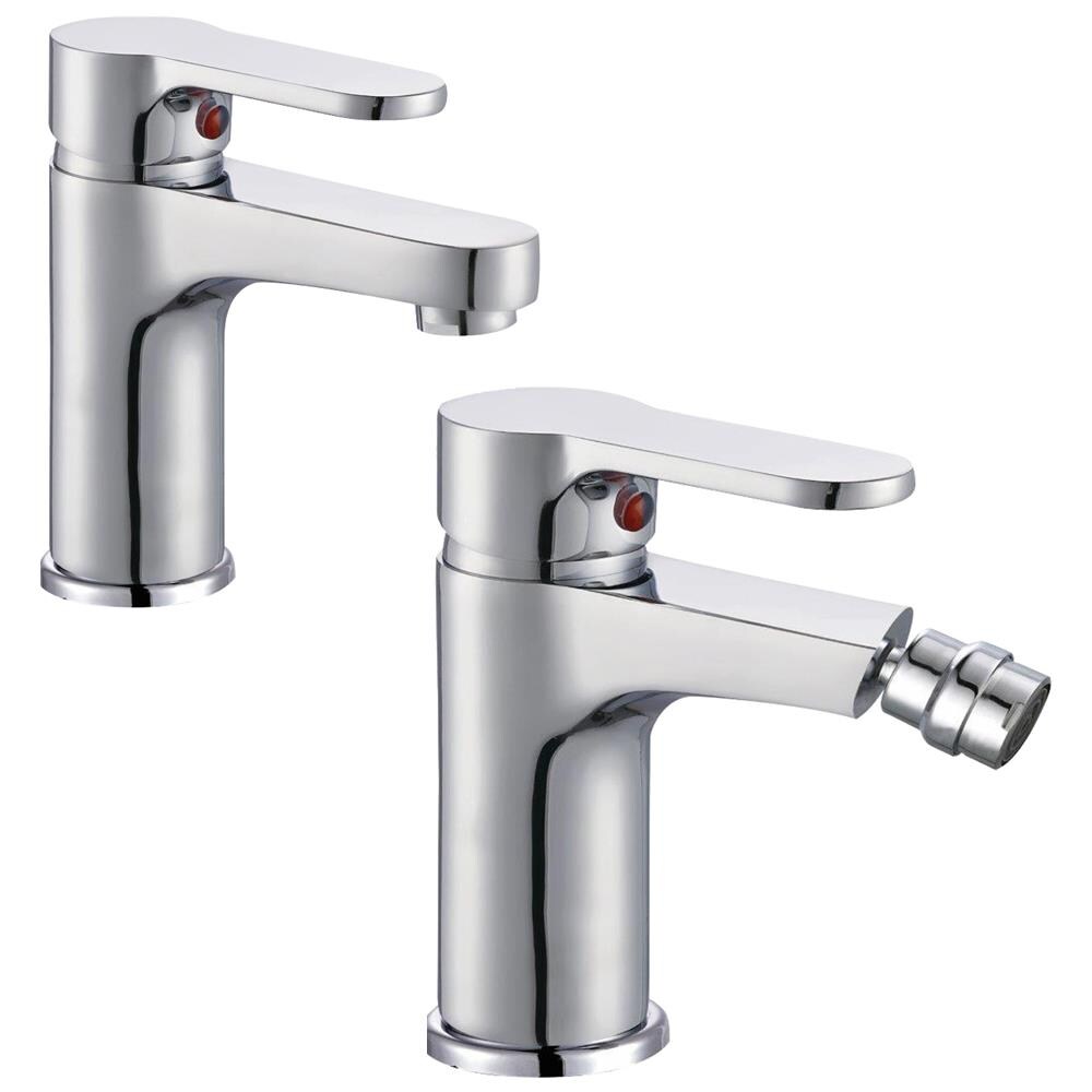 Miscelatore Rubinetto Bidet Cromato + Miscelatore Rubinetto Lavabo Cromato - Foto 1