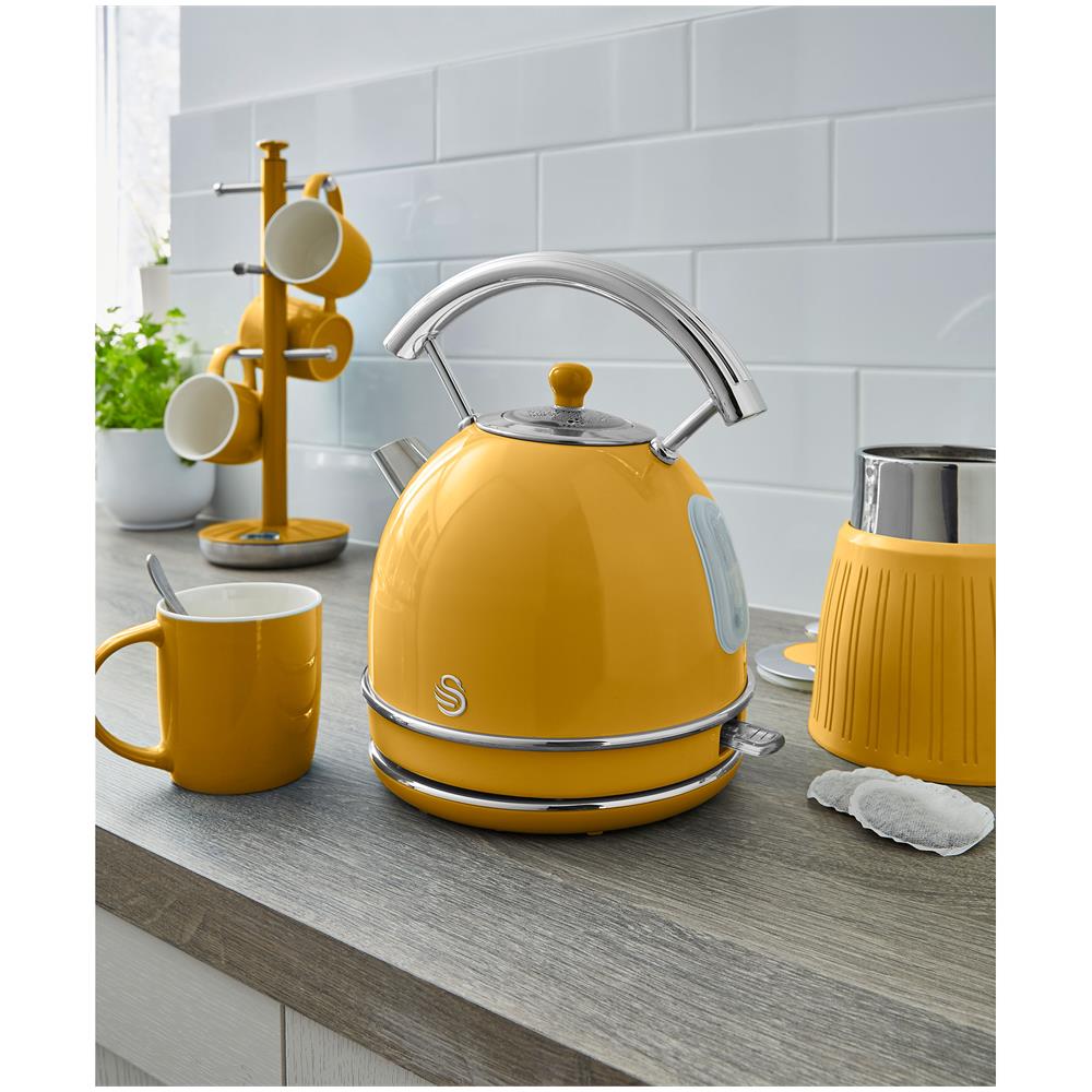 Bollitore Elettrico Retro SK14630YELN Capacità 1.8 Litri Potenza 3000 W Colore Giallo - Foto 8