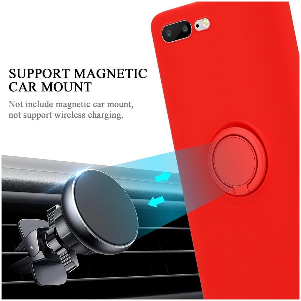 Custodia Compatibile Con Apple Iphone 8 Plus / 7 Plus / 7s Plus In Liquid Rosso - Coperchio Protettivo In Silicone Tpu Flessibile Con Anello - Foto 8