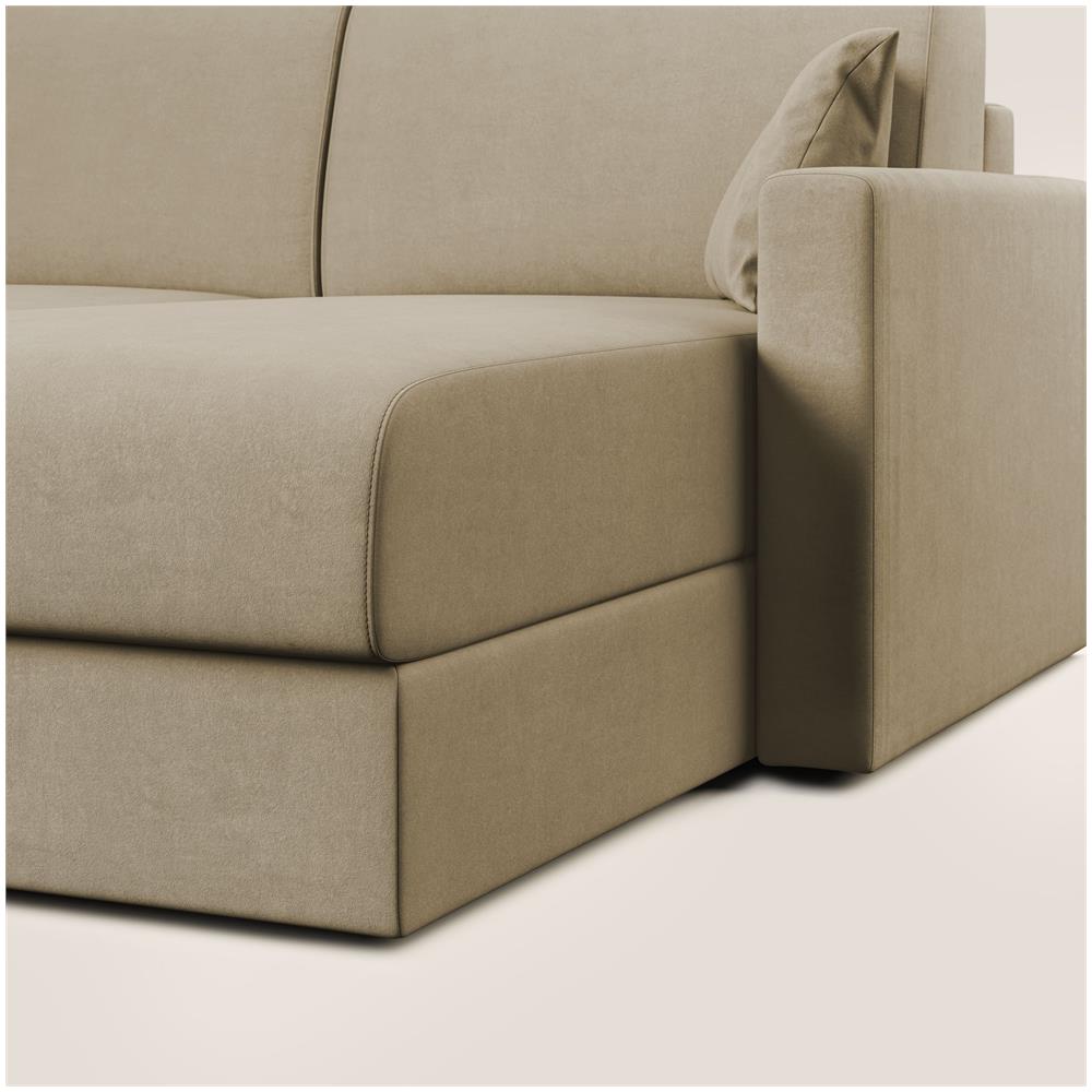 Chris Divano Letto Angolare Con Penisola In Microfibra Smacchiabile T11 Tortora 248 Cm Sinistro (mat. 120x197) - Foto 8
