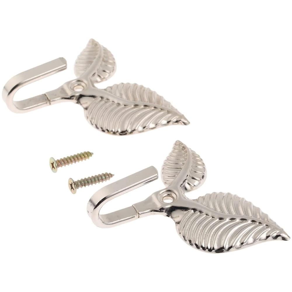 Hangsu Fermatenda per tende, 4 ganci fermatenda, stile vintage, a forma di foglia, ganci da parete per tendaggi e asciugamani
