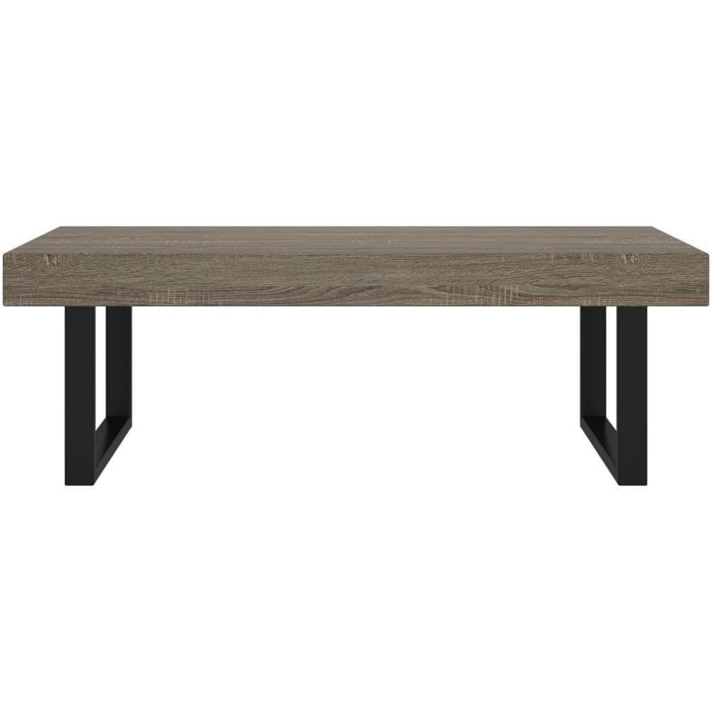 Tavolino Da Salotto Grigio E Nero 120x60x40 Cm In Mdf E Ferro - Foto 3