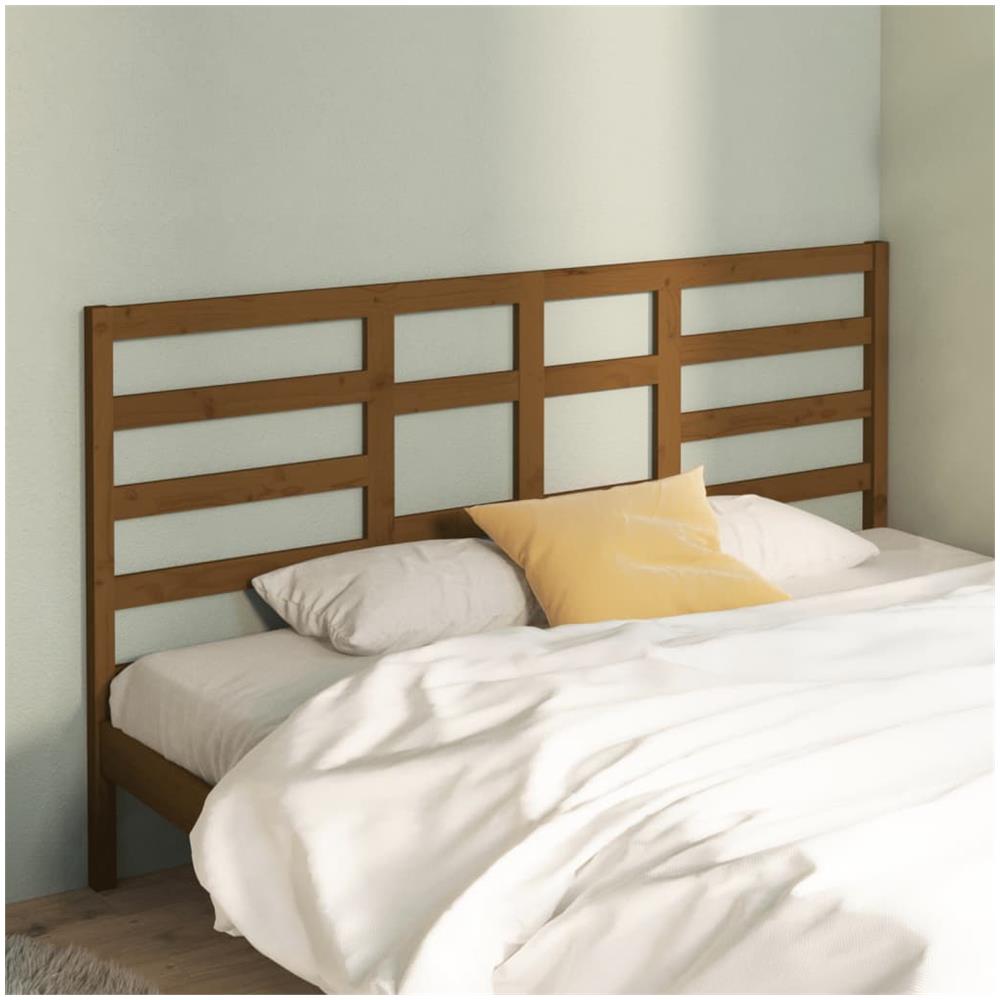 Testiera Per Letto Miele 206x4x104 Cm In Legno Massello Di Pino - Foto 1