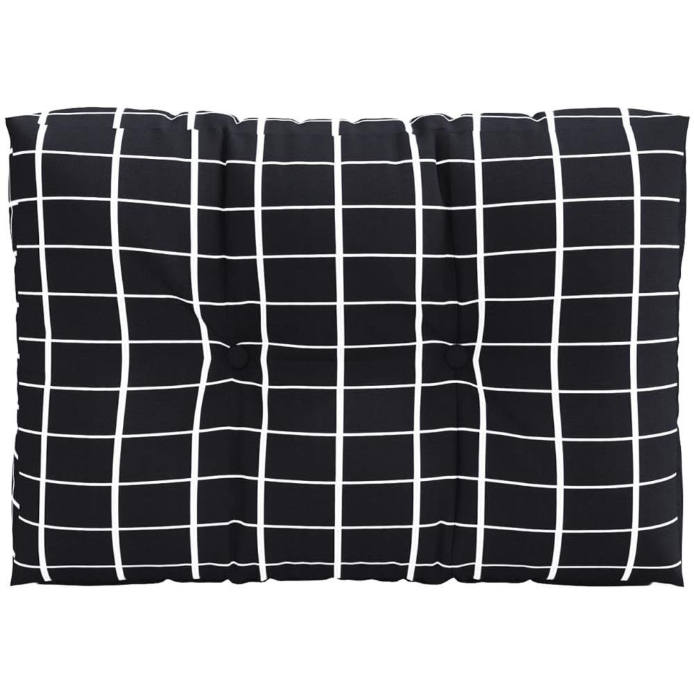 Cuscini Per Divani In Pallet 2 Pz Neri Motivo A Quadri Tessuto - Foto 3