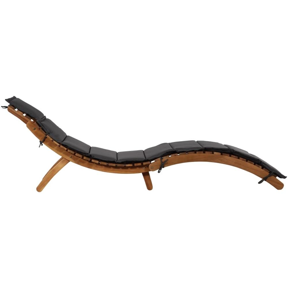 Lettini Prendisole Con Cuscini 2pz Grigio Scuro Massello Acacia - Foto 3