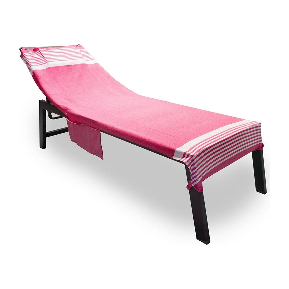 Telo Mare Lettino Spiaggia Piscina Con Cuscino E Tasche Modello Palau Fucsia - Foto 1