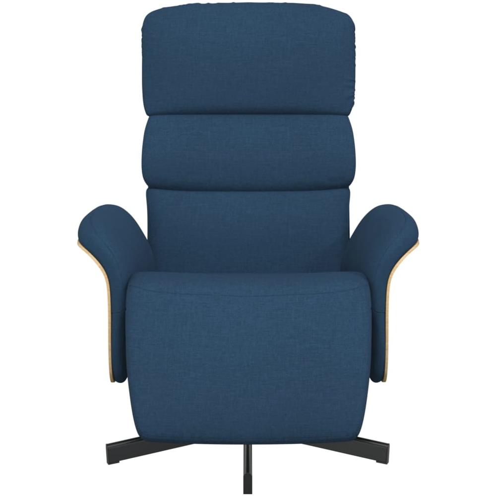 Poltrona Reclinabile Con Poggiapiedi Blu In Tessuto - Foto 3