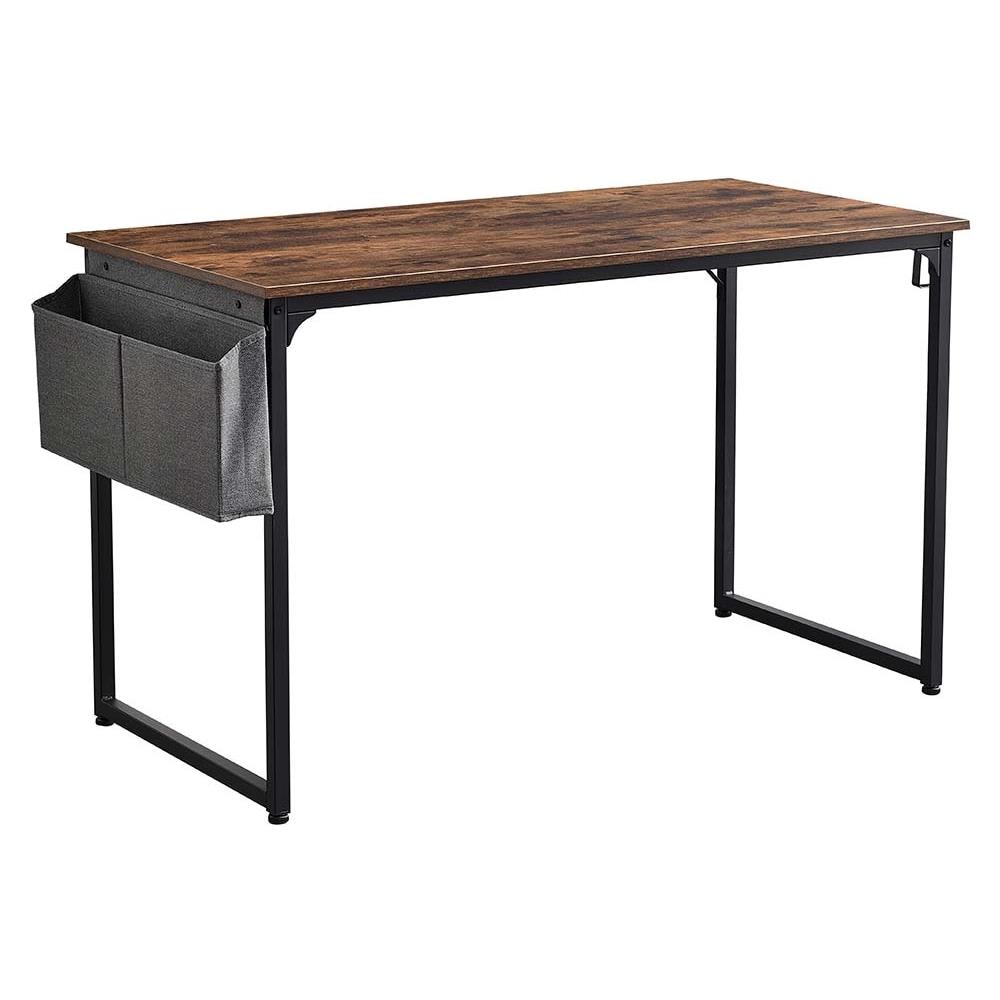 Scrivania Tavolo Porta Pc Legno Metallo Con Organizer Design Industriale Brown - Foto 5