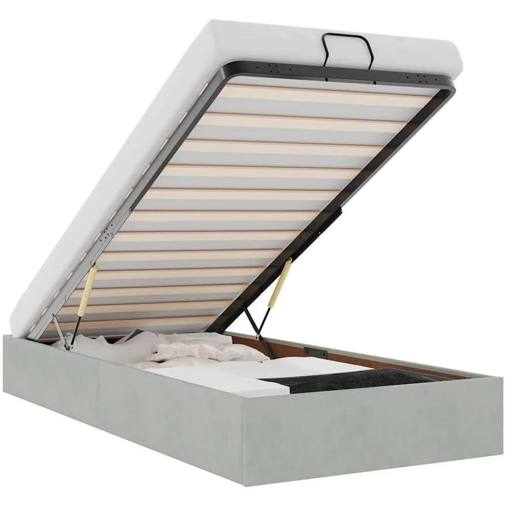 Struttura Letto Pouf Senza Materasso 90x190 cm Velluto - Foto 1