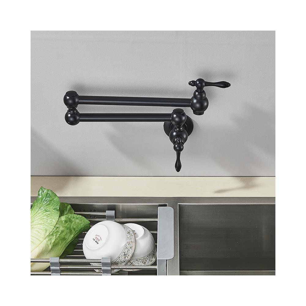 Rubinetto per lavello da cucina, Blackswan, tipo M242, per installazione sopra il lavello o il fornello, modello nero, misura 57 cm - Foto 4