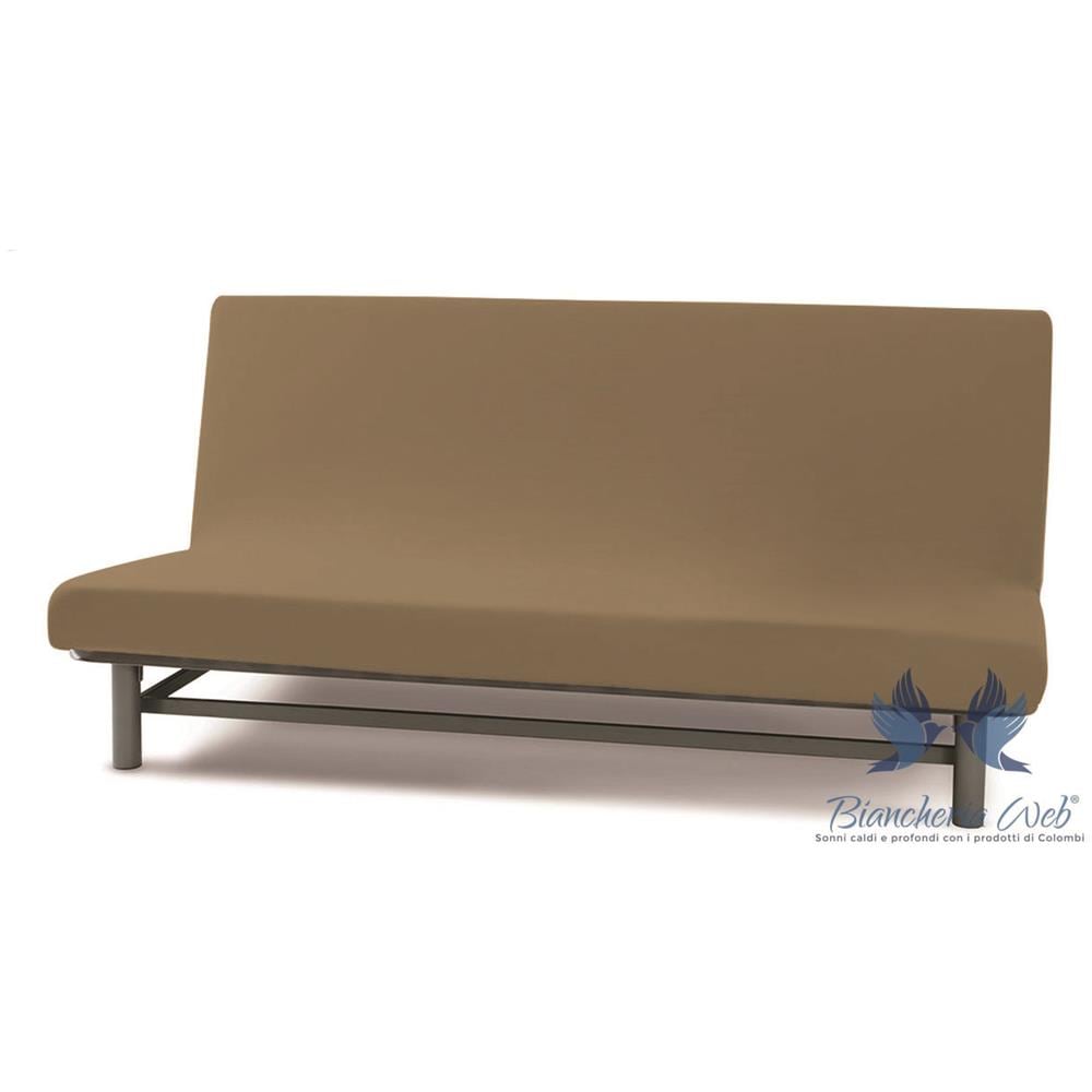 Copridivano Genius Queen Senza Braccioli In Tinta Unita 3 Posti Tortora 1019 - Foto 1