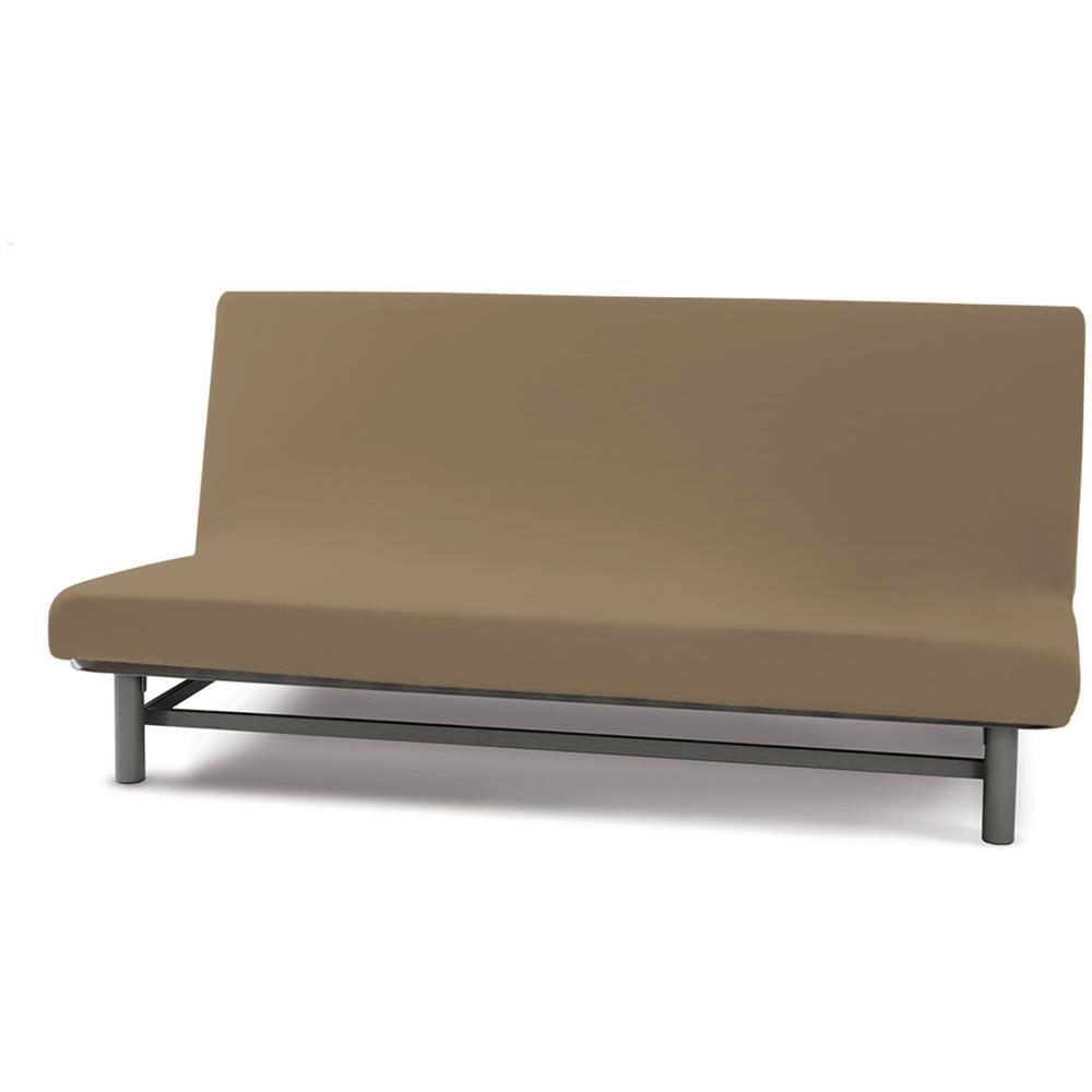 Copridivano Genius Queen Senza Braccioli In Tinta Unita 3 Posti Tortora 1019 - Foto 3