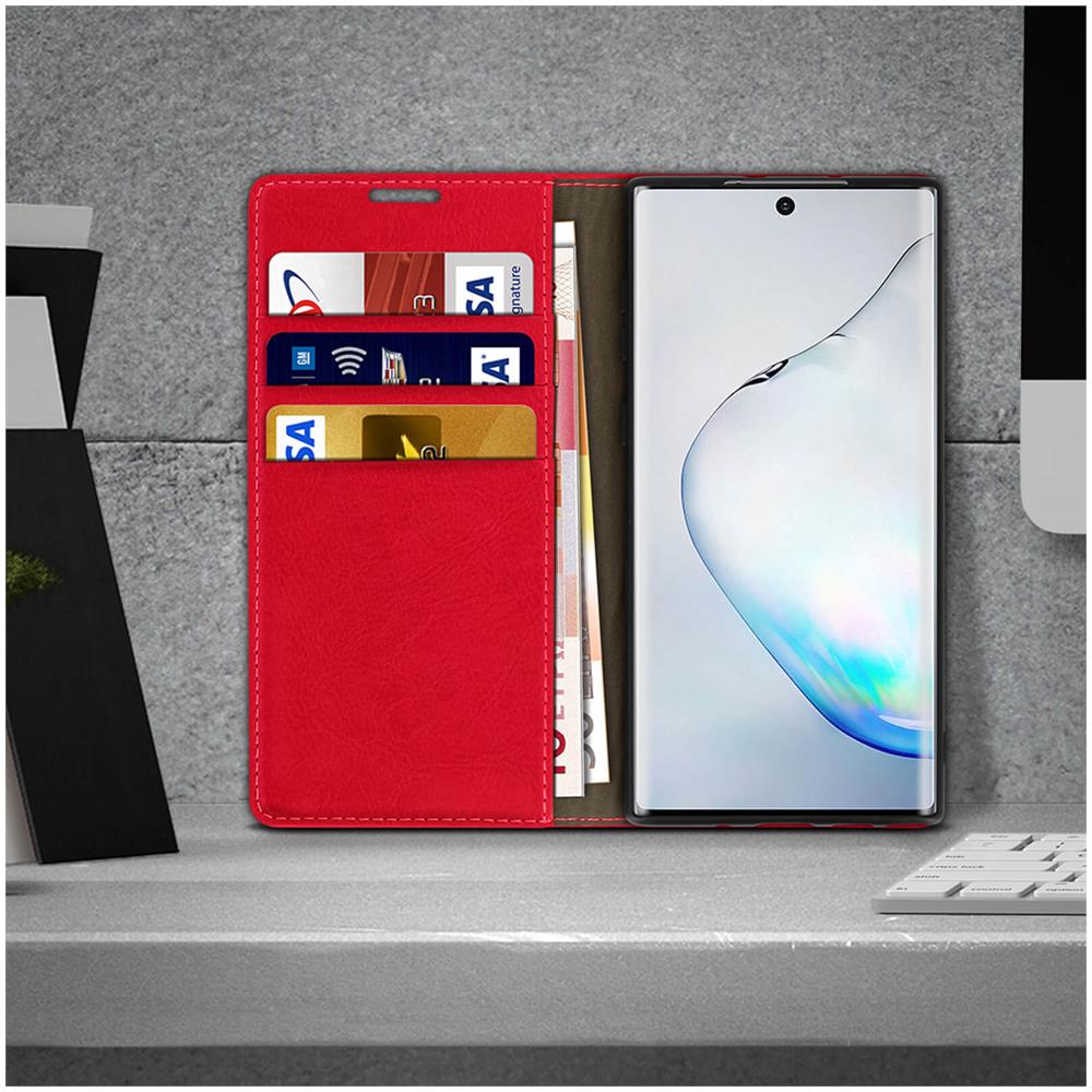 Custodia Samsung Galaxy Note 10 Pluspelle Portafoglio Funzione Stand - Rosso - Foto 2
