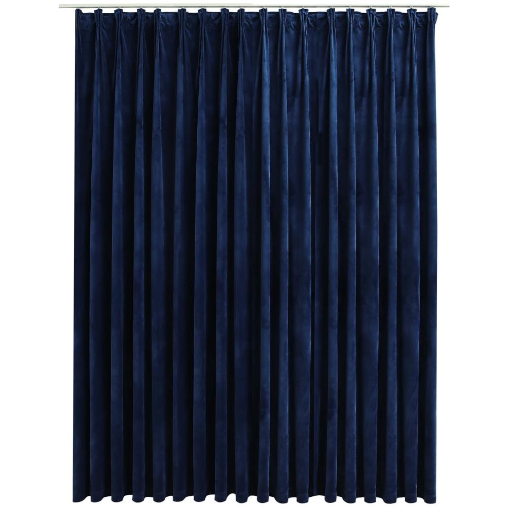 Tenda Oscurante Con Ganci Velluto Blu Scuro 290x245 Cm - Foto 2