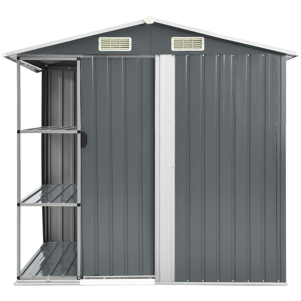 Capanno da Giardino con Scaffali Grigio 205x130x183 cm in Ferro - Foto 3