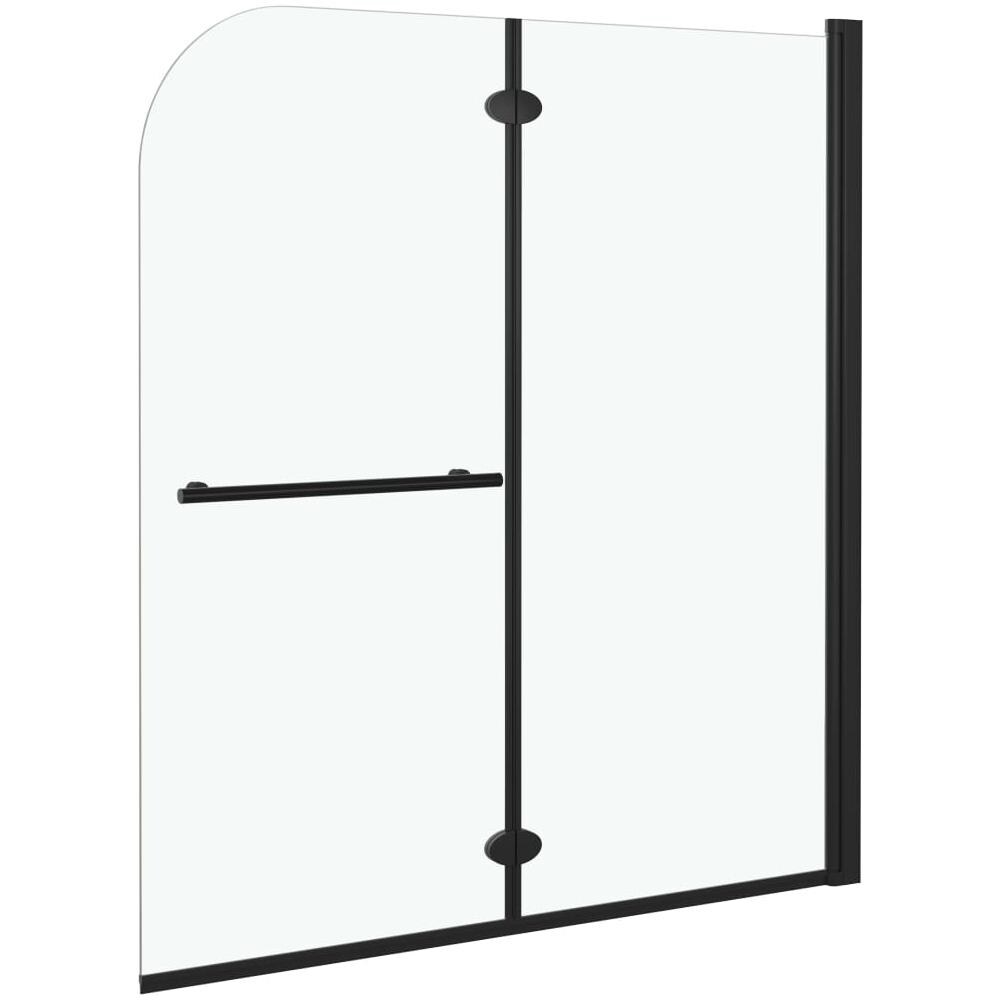 Box Doccia Pieghevole A Libro 2 Pannelli In Esg 120x140 Cm Nero - Foto 2