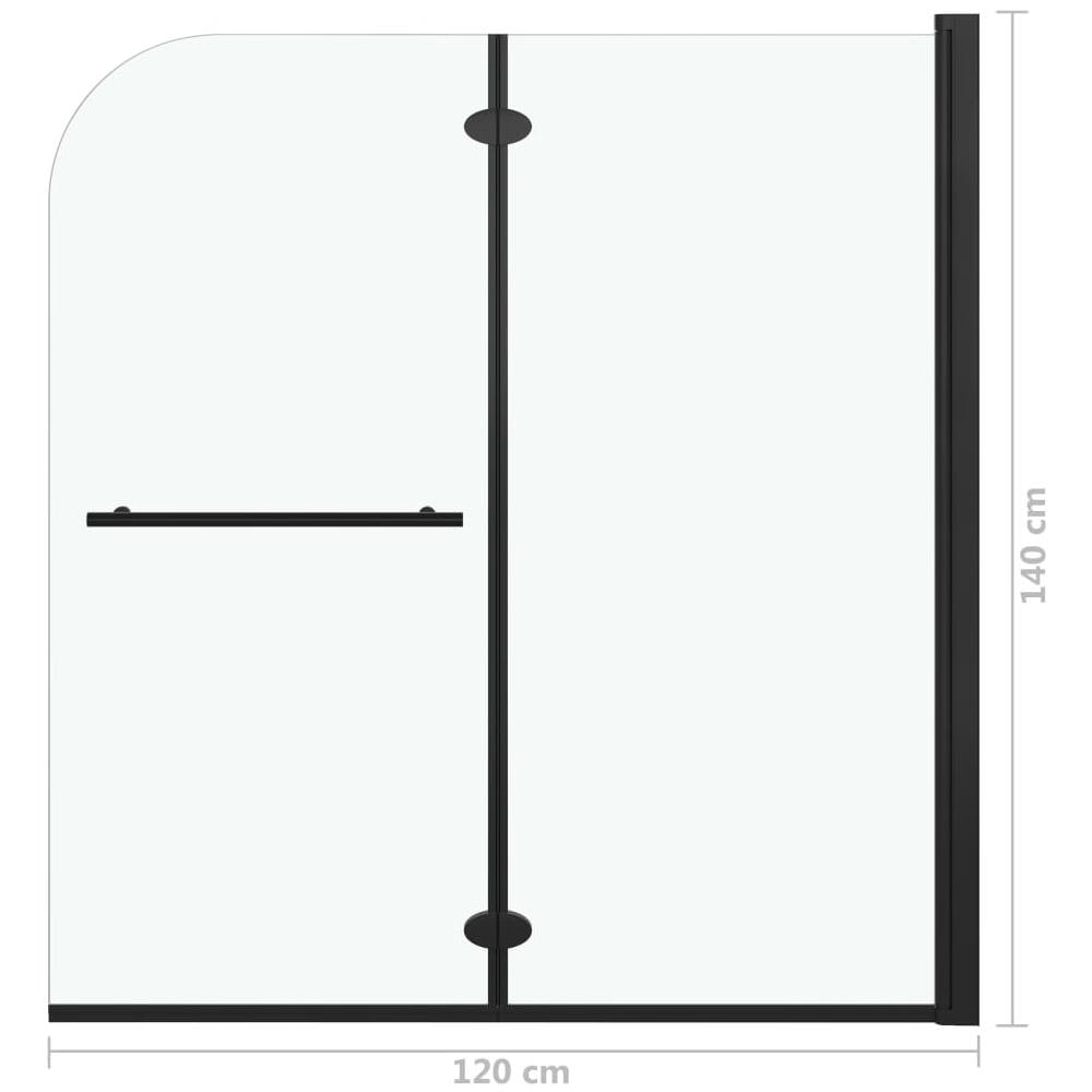 Box Doccia Pieghevole A Libro 2 Pannelli In Esg 120x140 Cm Nero - Foto 7