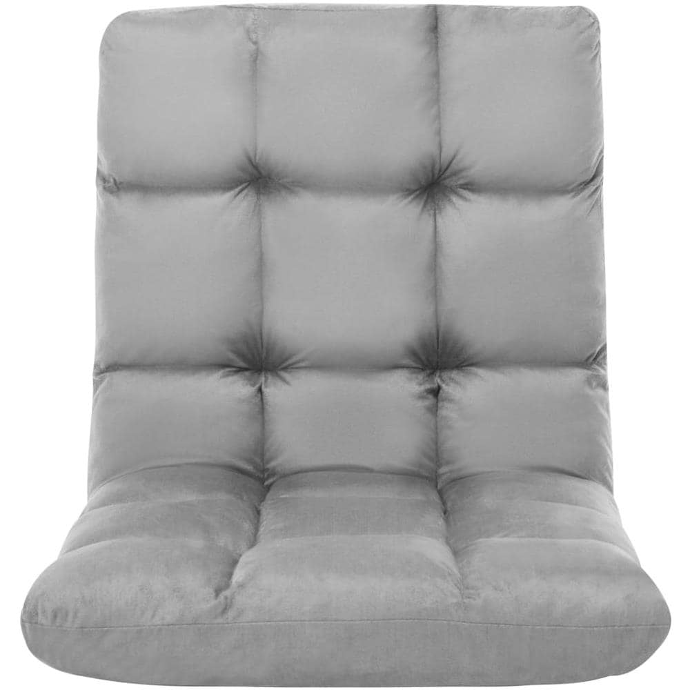 Sedia a Sdraio da Terra Pieghevole Grigia in Microfibra - Foto 3