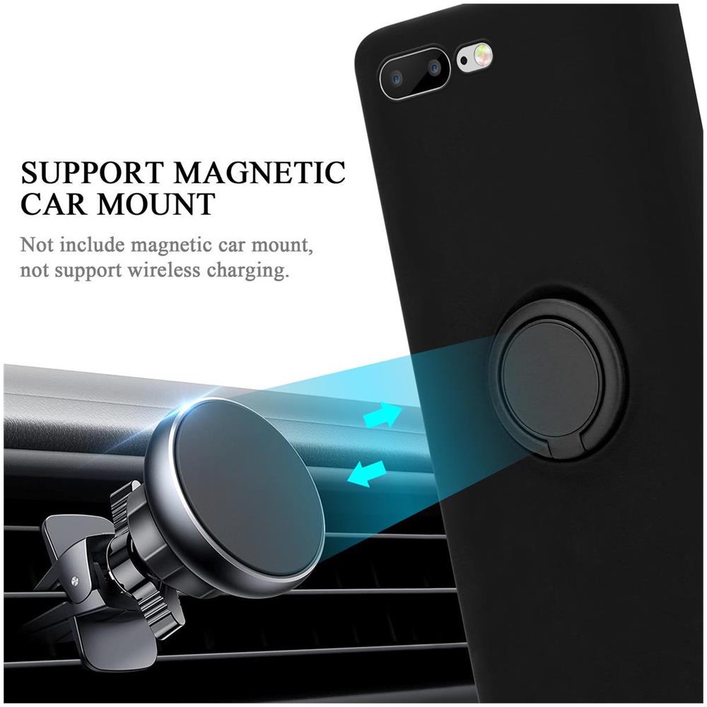 Custodia Compatibile Con Apple Iphone 8 Plus / 7 Plus / 7s Plus In Liquid Nero - Coperchio Protettivo In Silicone Tpu Flessibile Con Anello - Foto 8