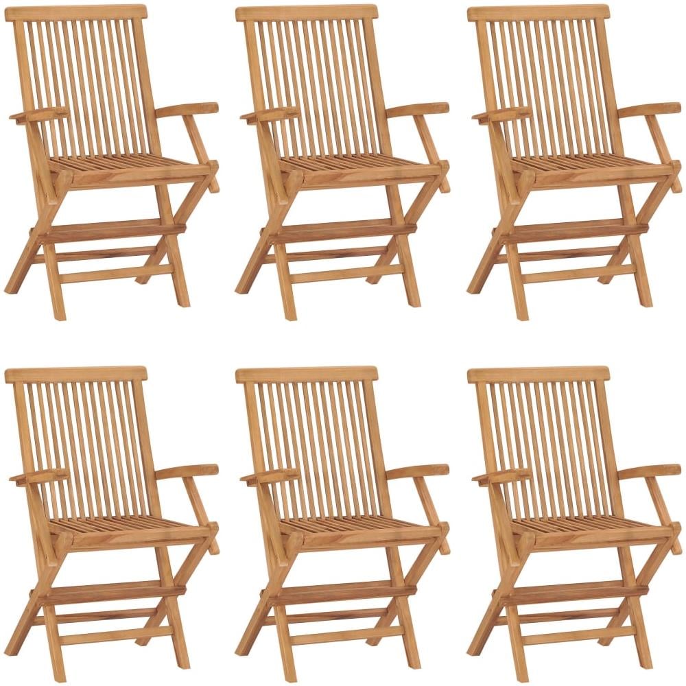 Sedie Da Giardino Pieghevoli 6 Pz In Legno Massello Di Teak - Foto 1