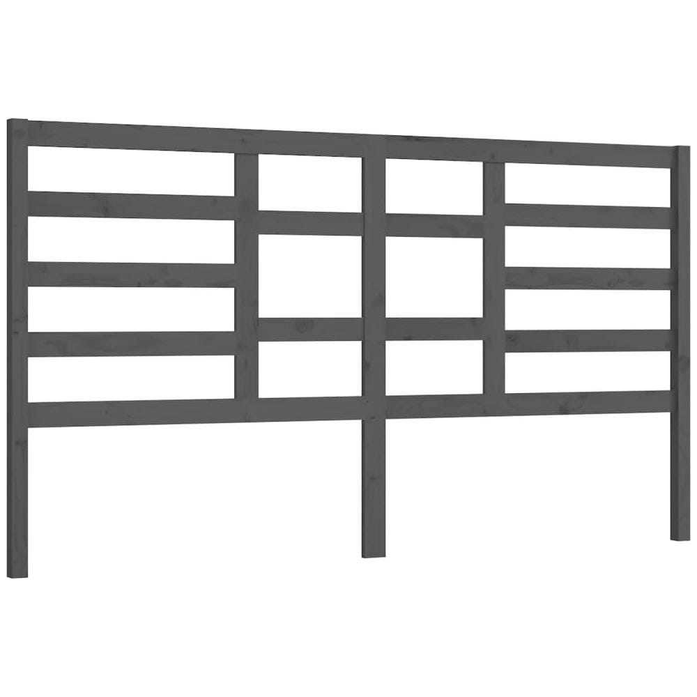 Testiera Per Letto Grigio 206x4x104 Cm Legno Massello Di Pino - Foto 2