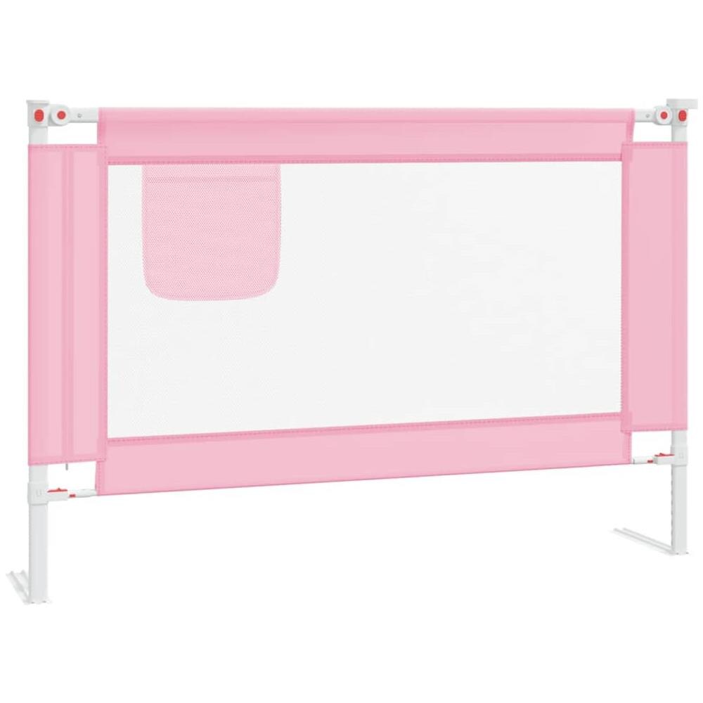 Sponda Letto di Sicurezza per Bambini Rosa 100x25cm in Tessuto - Foto 2
