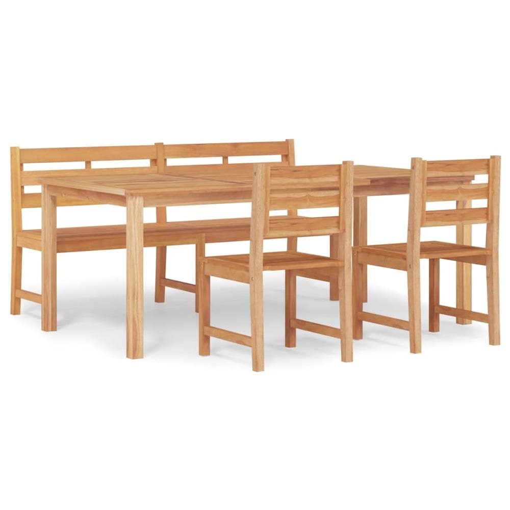 Set Da Pranzo Per Giardino 4 Pz In Legno Massello Di Teak - Foto 2