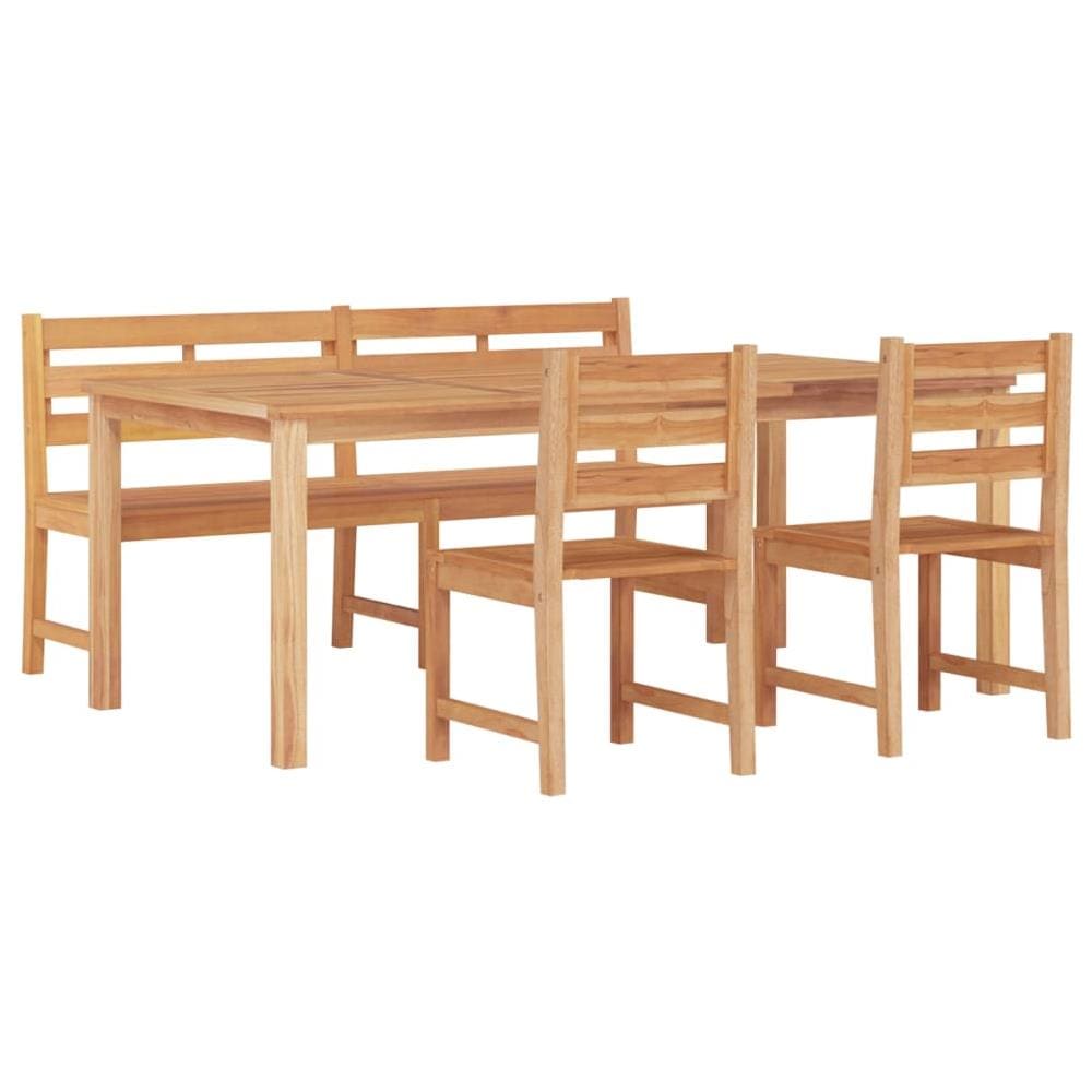 Set Da Pranzo Per Giardino 4 Pz In Legno Massello Di Teak - Foto 3