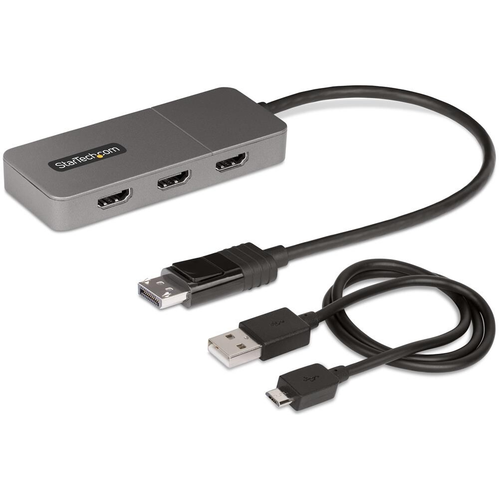 Adattatore DP HDMI a 3 Porte - Hub MST da DisplayPort a HDMI 4K 60Hz - Convertitore DP1.4 a Multi Monitor HDMI per Notebook - Splitter HDMI con Cavo Integrato da 30cm, Alimentato da USB - Solo Windows - Foto 7