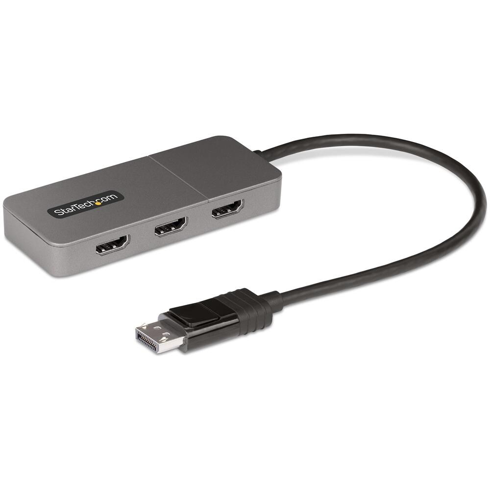 Adattatore DP HDMI a 3 Porte - Hub MST da DisplayPort a HDMI 4K 60Hz - Convertitore DP1.4 a Multi Monitor HDMI per Notebook - Splitter HDMI con Cavo Integrato da 30cm, Alimentato da USB - Solo Windows - Foto 1