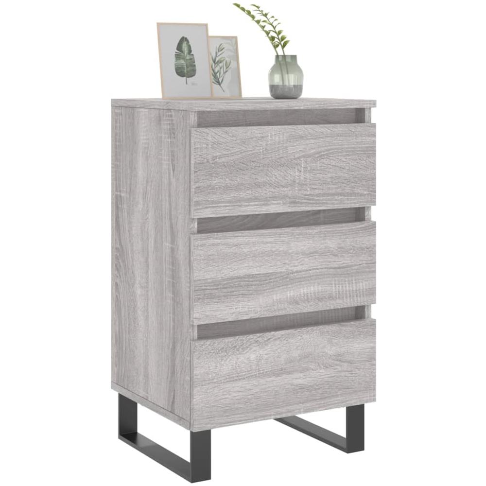 Comodini 2pz Grigio Sonoma 40x35x69 Cm In Legno Multistrato - Foto 3