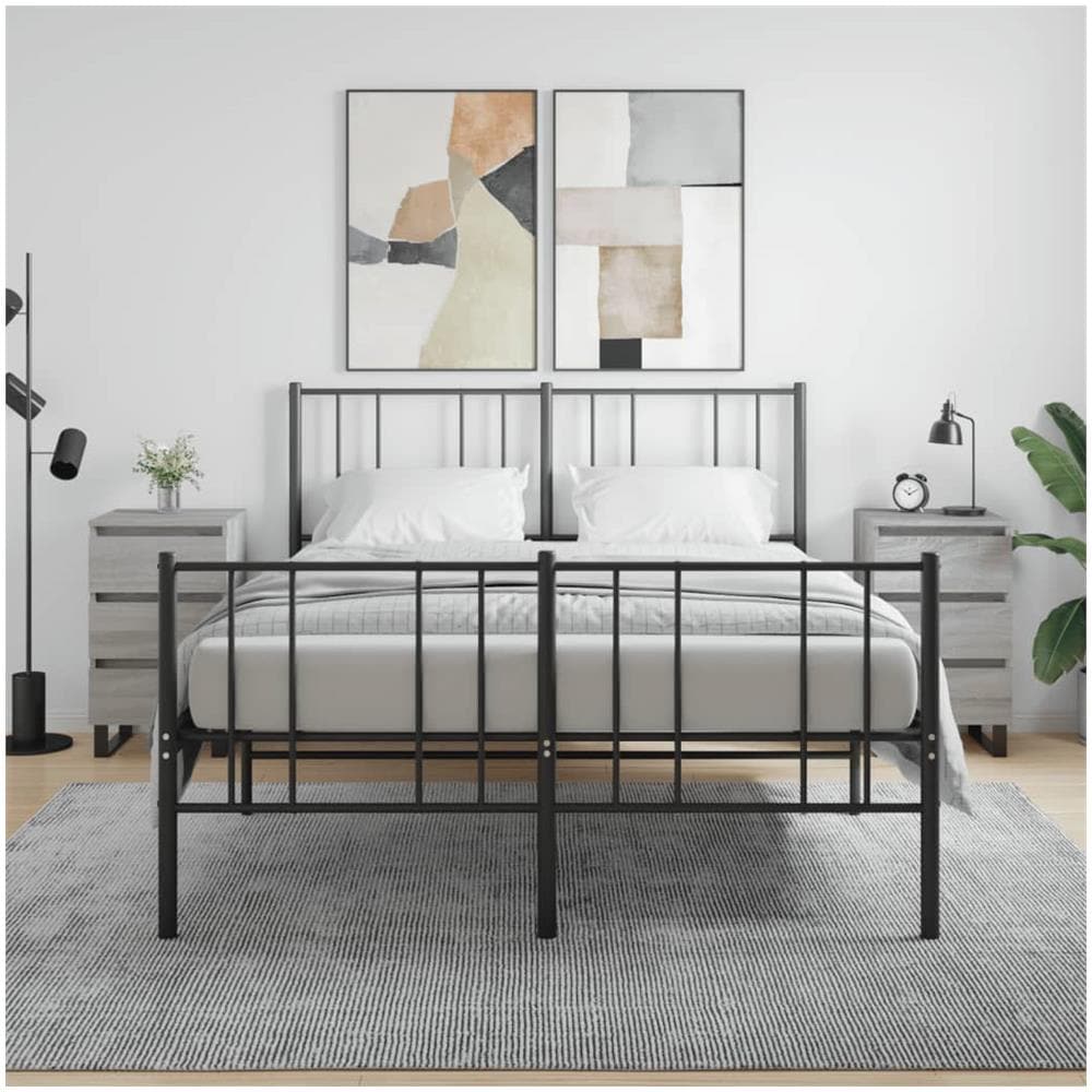 Comodini 2pz Grigio Sonoma 40x35x69 Cm In Legno Multistrato - Foto 1
