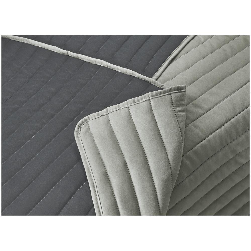 Copridivano poltrona Imbottito Trapuntato Antimacchia Sofà Cover Impermeabile Poltrona Grigio-Grigio - Foto 5