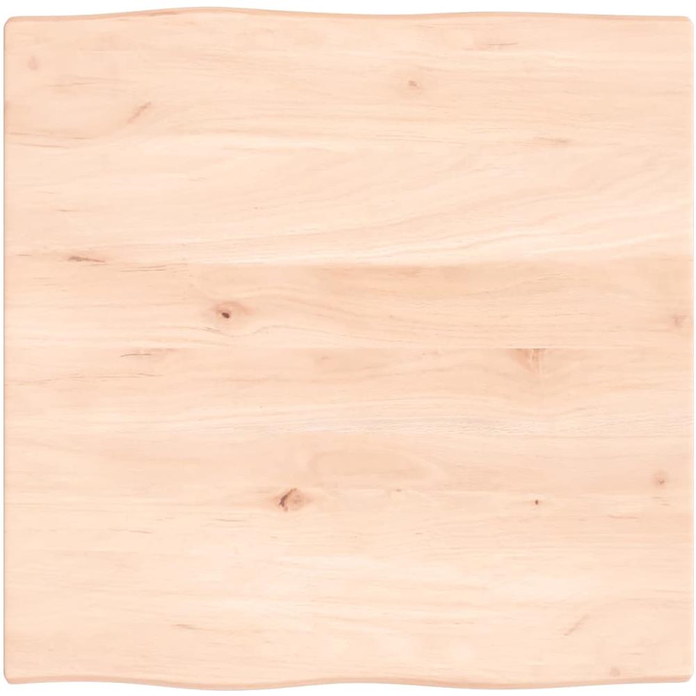 Piano per Tavolo 60x60x2 cm in Rovere Non Trattato Bordi Vivi - Foto 1