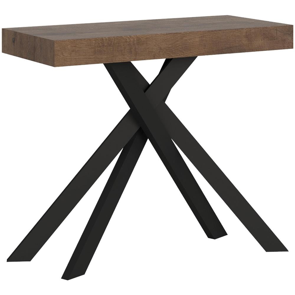 Consolle allungabile 90x40/196 cm Krack Small noce gambe antracite - Foto 1