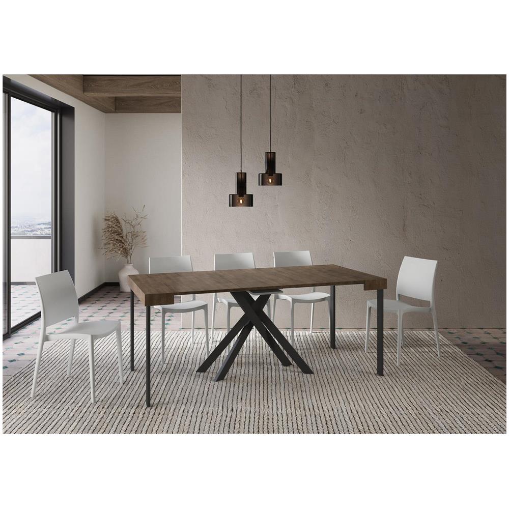 Consolle allungabile 90x40/196 cm Krack Small noce gambe antracite - Foto 3