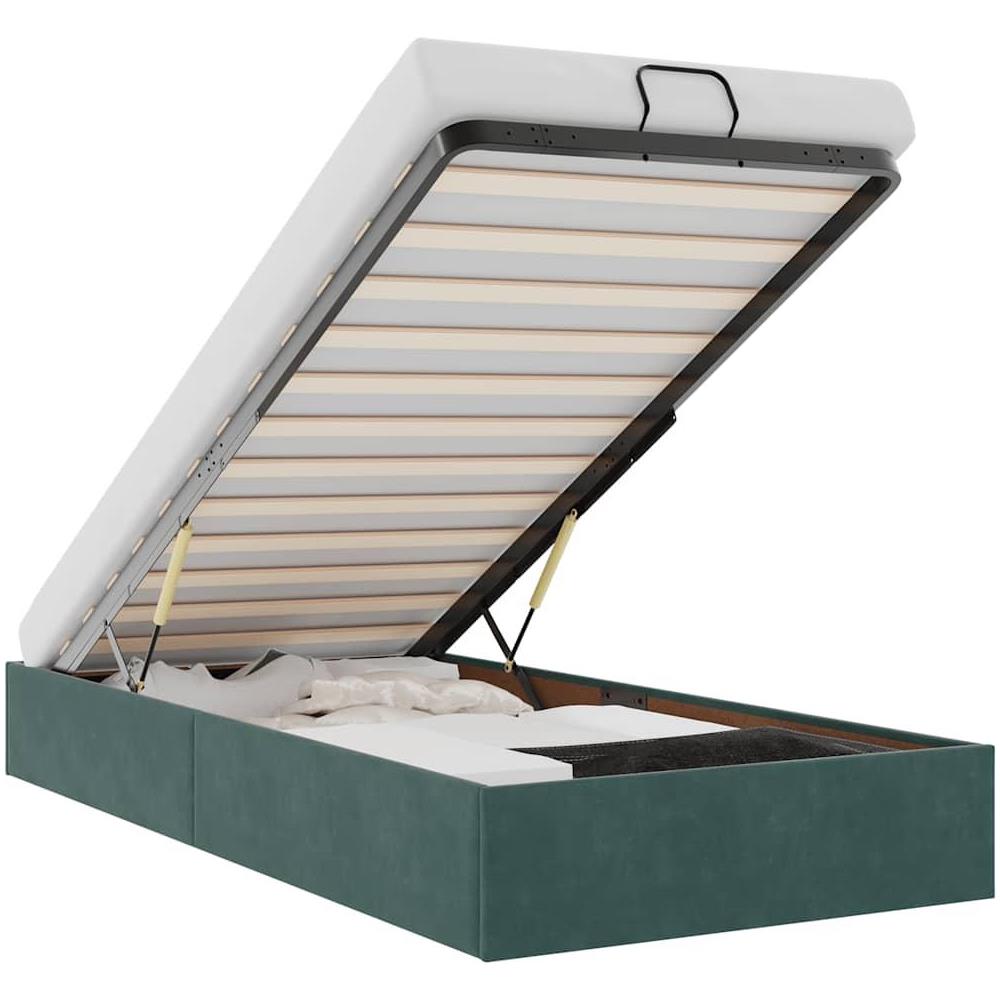 Struttura Letto Pouf Senza Materasso 90x190 cm Velluto - Foto 1