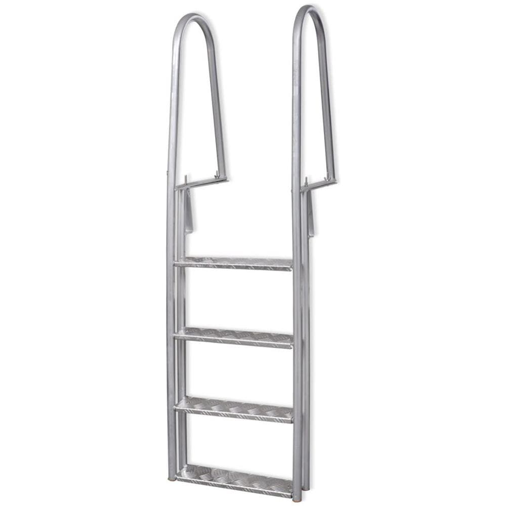 Scala A 4 Gradini Per Piscina / banchina In Alluminio 170 Cm - Foto 1
