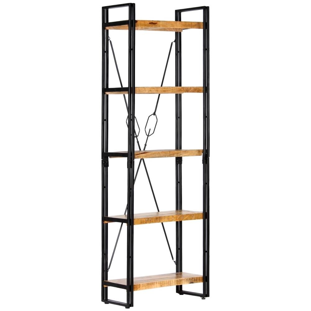 Libreria A 5 Ripiani 60x30x180 Cm In Legno Massello Di Mango - Foto 1