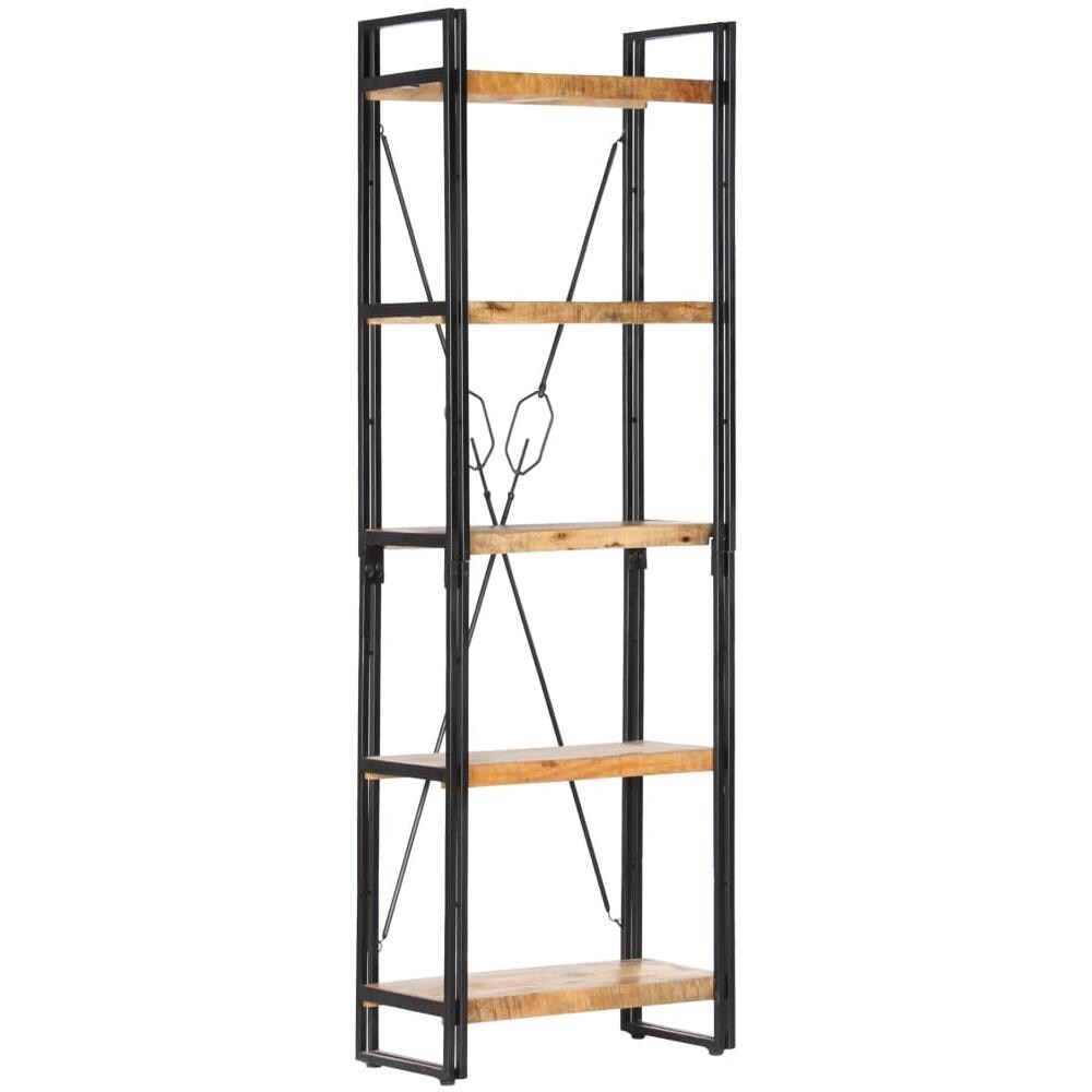 Libreria A 5 Ripiani 60x30x180 Cm In Legno Massello Di Mango - Foto 15