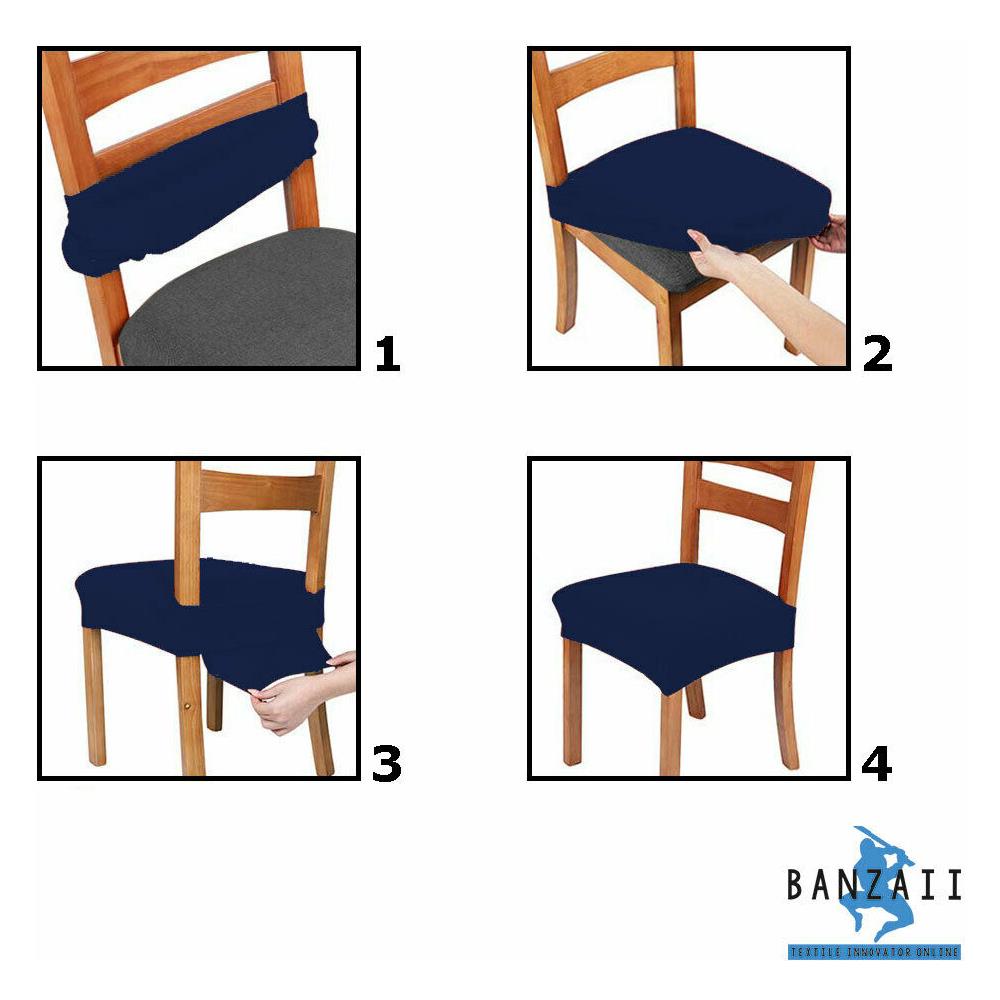 Set 6 Coprisedia Antimacchia Senza Schienale Made In Italy Blu - Foto 6