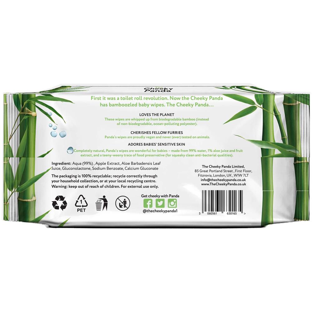 Le Cheeky Panda Biodegradabili Bamb Salviettine - Foto 3