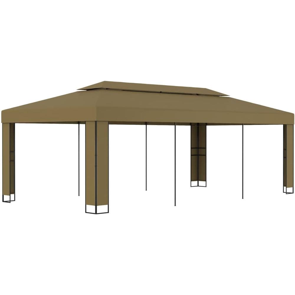 Gazebo con Tetto Doppio 3x6 m Grigio Talpa 180 g / m² - Foto 1