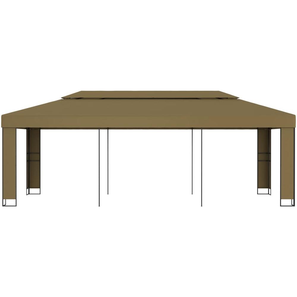 Gazebo con Tetto Doppio 3x6 m Grigio Talpa 180 g / m² - Foto 2