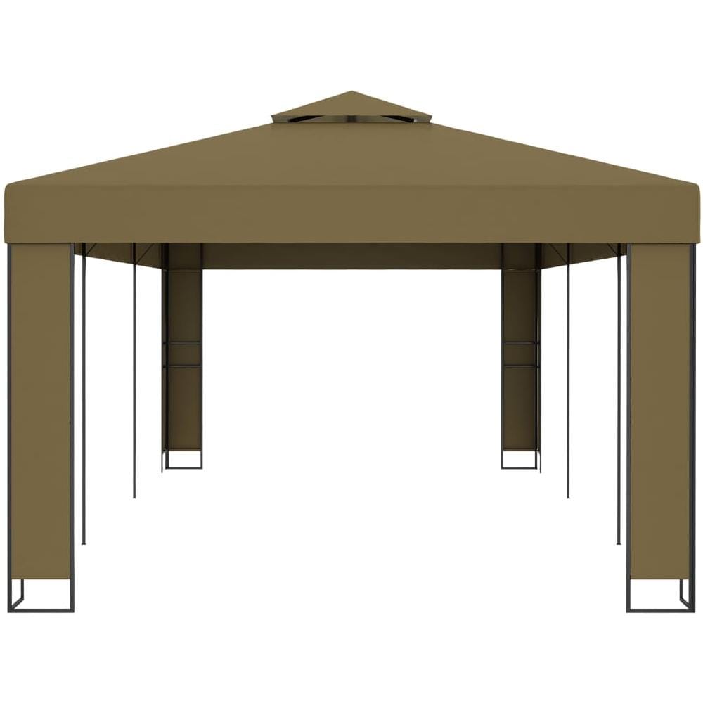 Gazebo con Tetto Doppio 3x6 m Grigio Talpa 180 g / m² - Foto 3