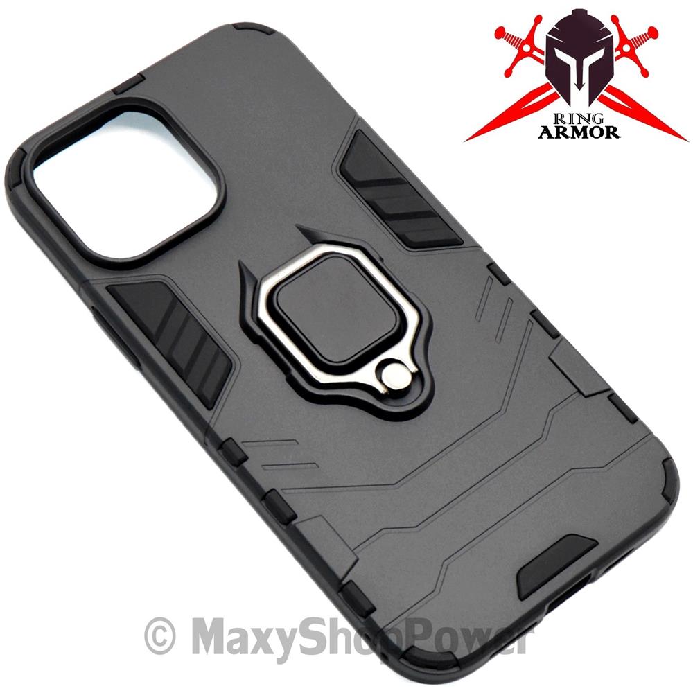 Custodia Alta Protezione Con Anello Per Apple Iphone 13 Pro Max Black - Foto 1