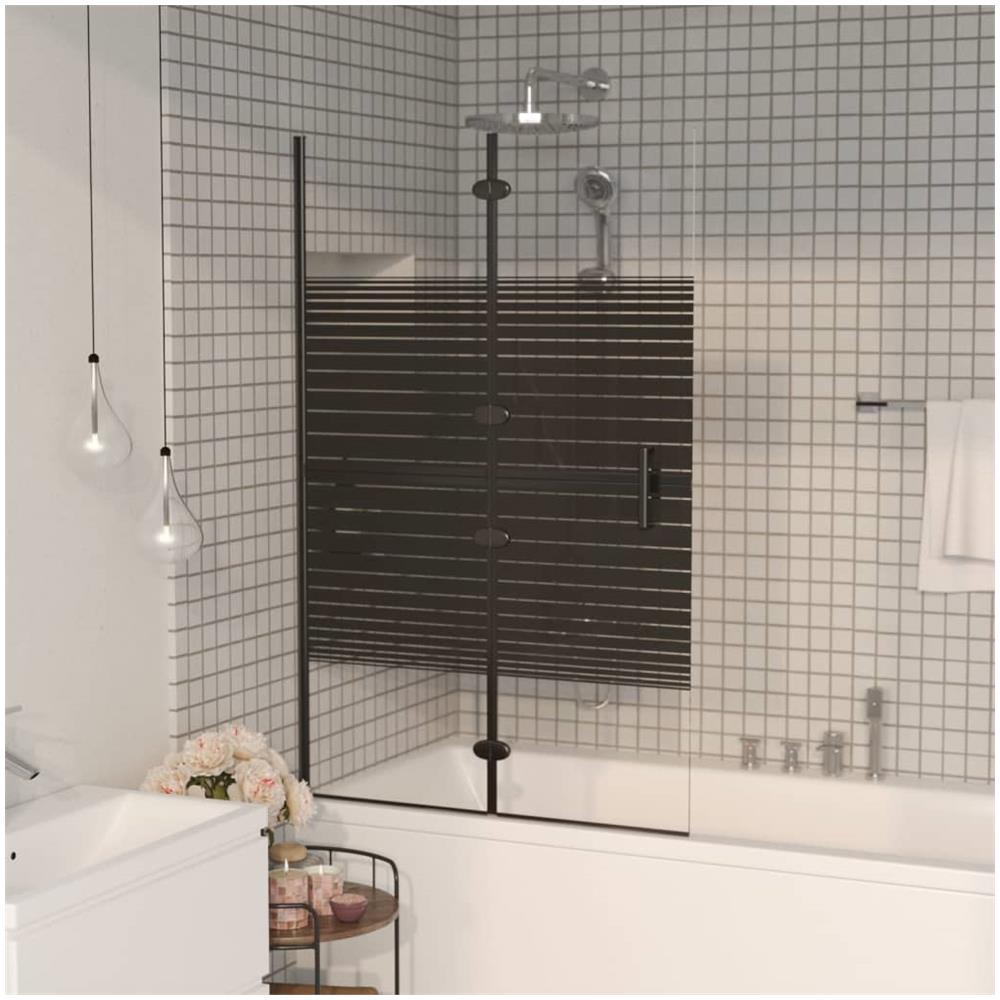 Pannello Doccia Pieghevole In Esg 80x140 Cm Nero - Foto 1