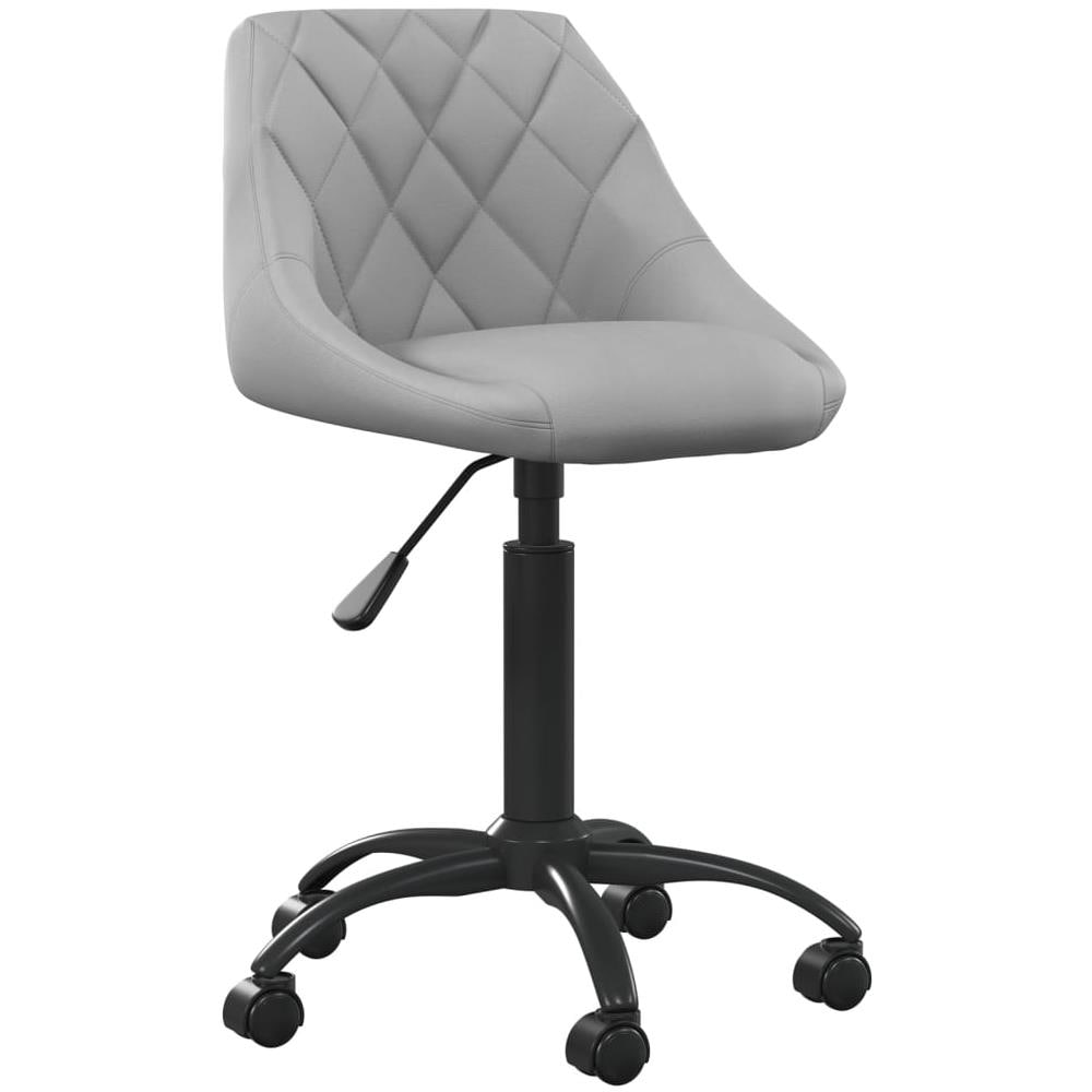 Sedia Da Ufficio Grigio Chiaro In Velluto - Foto 1