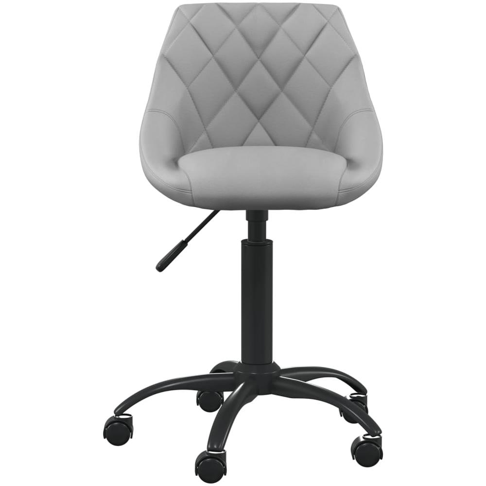 Sedia Da Ufficio Grigio Chiaro In Velluto - Foto 2