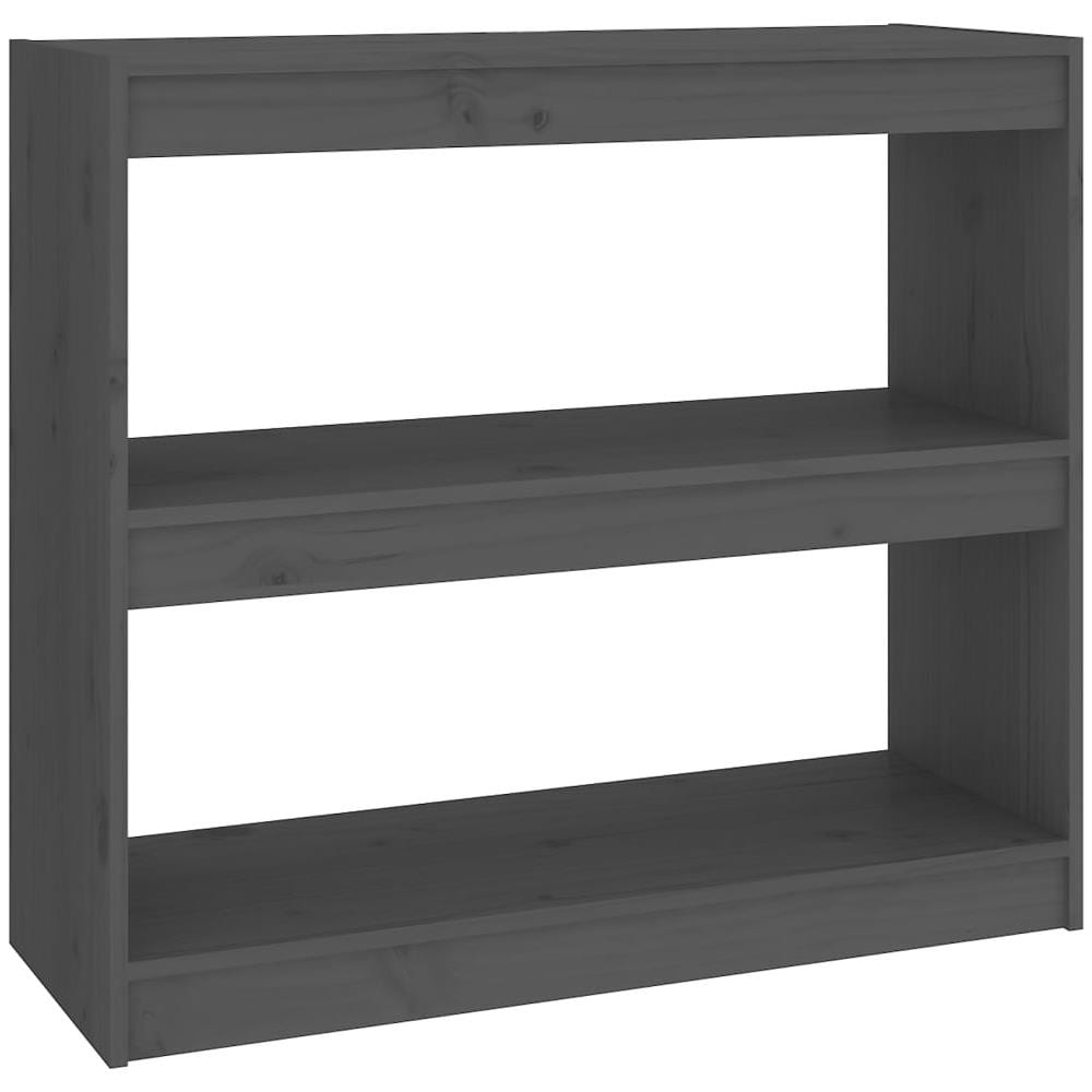 Libreria / divisorio Grigio 80x30x71,5 Cm Legno Massello Di Pino - Foto 2